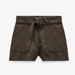 (NWT) Zara Checker Plaid High Waist Shorts